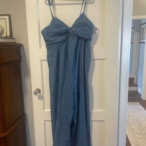 Blue Spaghetti Strap Jumpsuit